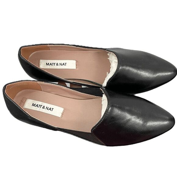 MATT & NAT WMNS 6 Black Flats Vegan Westmount Career Capsule Office Pointed Toe - Picture 11 of 16